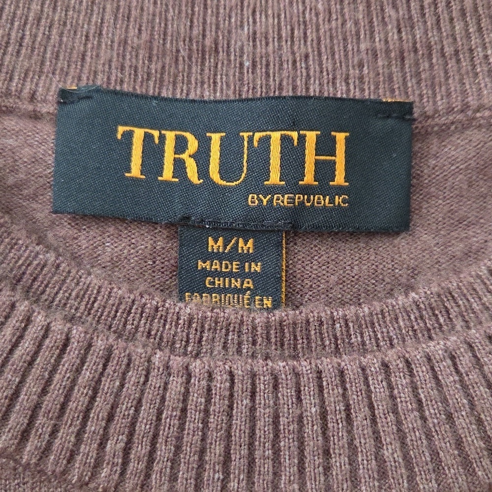 TRUTH Brown Sweater with White Layered Sleeves - Picture 4 of 8